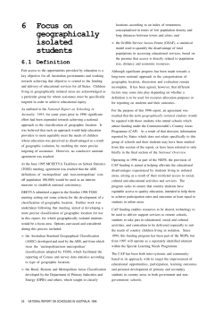 6 Focus on geographically isolated students