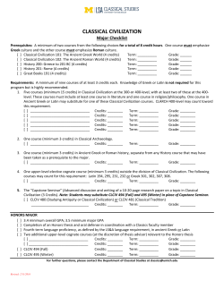 Classical Civilization Major Checklist