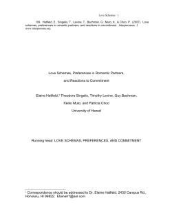 Love Schemas, Preferences in Romantic Partners, and Reactions to