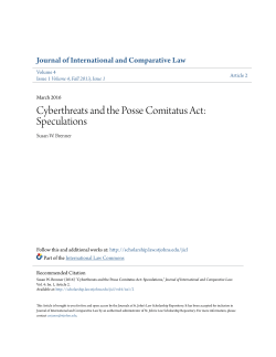 Cyberthreats and the Posse Comitatus Act: Speculations