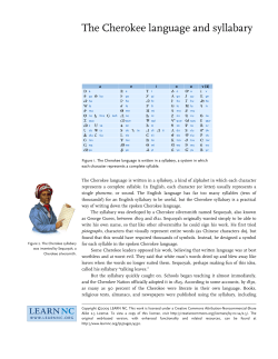 The Cherokee language and syllabary