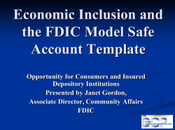 Economic Inclusion and the FDIC Model Safe Account Template