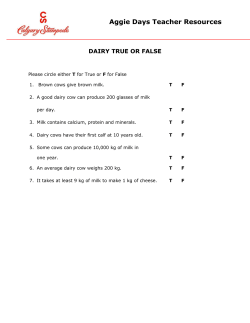 Dairy Cattle Activity True of False