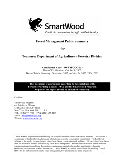 Forest Management Public Summary for Tennessee Department of