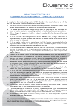 14 day try before you buy customer acknowledgement