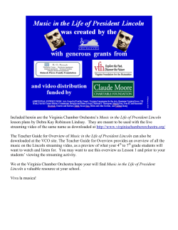 Included herein are the Virginia Chamber Orchestra`s Music in the