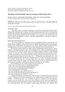 The impact of beech lumber open air storage on kiln drying. Part. I