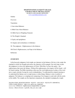 RIGHTEOUSNESS AS EQUITY - search and share ministry