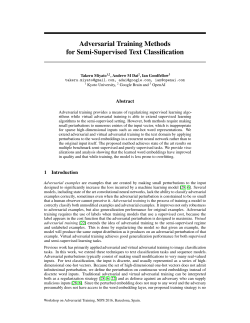 Adversarial Training Methods for Semi-Supervised