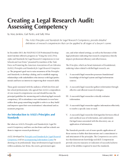 Creating a Legal Research Audit: Assessing Competency