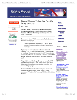 General Clarence Tinker, Hap Arnold`s daring go-to