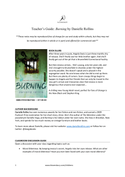 Teacher`s Guide: Burning by Danielle Rollins