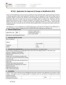 RF 910 - Application for Approval of Change or