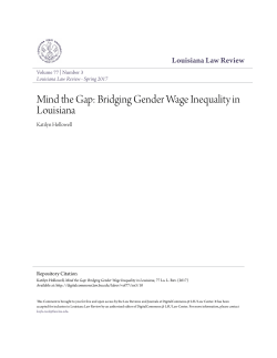 Mind the Gap: Bridging Gender Wage Inequality in Louisiana