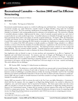 Section 280E and Tax Efficient Structuring