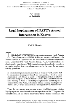 Legal Implications of NATO`s Armed Intervention in Kosovo