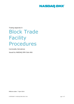 Block Trade Facility Procedures