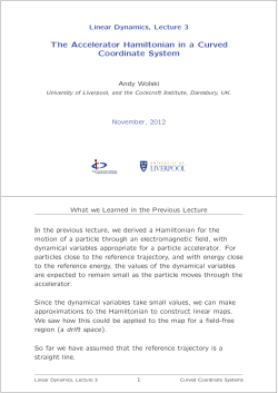 The Accelerator Hamiltonian in a Curved Coordinate System