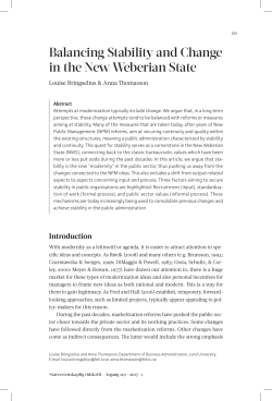 Balancing Stability and Change in the New