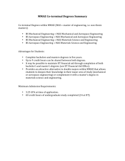 MMAE Co-‐terminal Degrees Summary