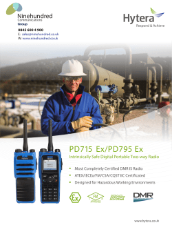Hytera PD715Ex and PD795Ex ATEX Radios