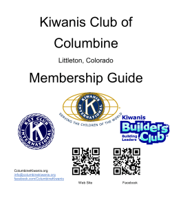 Membership Guide - Kiwanis Club of Columbine