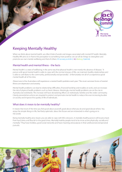 1. Keeping mentally healthy