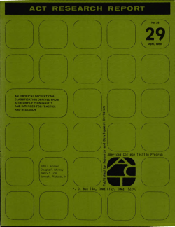 An Empirical Occupational Classification Derived from a Theory of