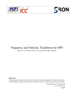 HIFI frequency/velocity transform document