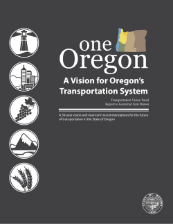 One Oregon: A Vision for Oregon`s Transportation System