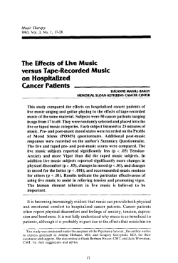The Effects of Live Music versus Tape