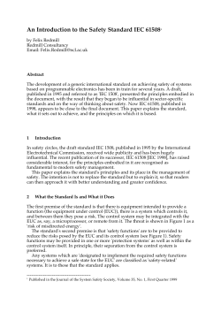An Introduction to the Safety Standard IEC 61508.
