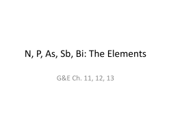 N, P, As, Sb, Bi: The Elements