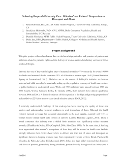 Delivering Respectful Maternity Care: Midwives` and Patients