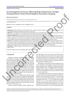 An Investigation of Factors Affecting Body Temperature Changes