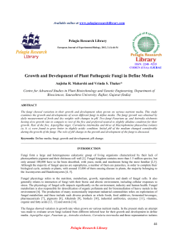 Growth and Development of Plant Pathogenic Fungi in Define Media