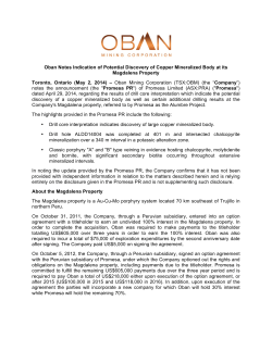 Oban Notes Indication of Potential Discovery of