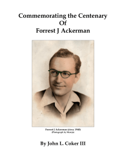 Commemorating the Centenary of Forrest J Ackerman by