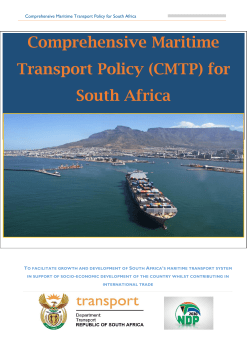 Comprehensive Maritime Transport Policy (CMTP) for South Africa