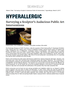 Malone, Peter. &ldquo;Surveying a Sculptor`s Audacious Public Art