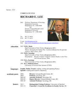 curriculum vitae - Binghamton University