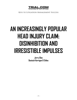 an increasingly popular head injury claim: disinhibition and