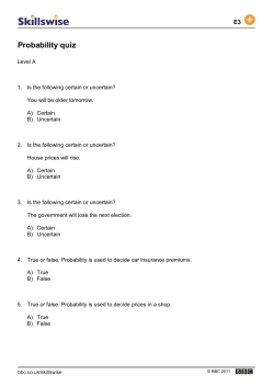 Probability quiz