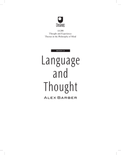 Language and Thought - The Open University