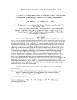 Evaluation of mean residence time in subsurface waters using