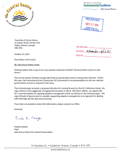 Extreme Water Levels on Lake Huron - Huron