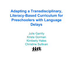 Adapting a Transdisciplinary, Literacy-Based Curriculum for