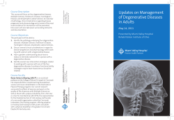 Updates on Management of Degenerative Diseases in Adults
