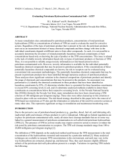 Evaluating Petroleum Hydrocarbon Contaminated Soil