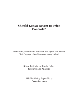 Should Kenya Revert to Price Controls?